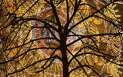 Illuminations de Noël rue du Faubourg Saint Honoré