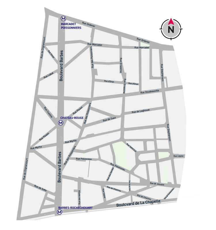 Plan du quartier de la Goutte d'Or