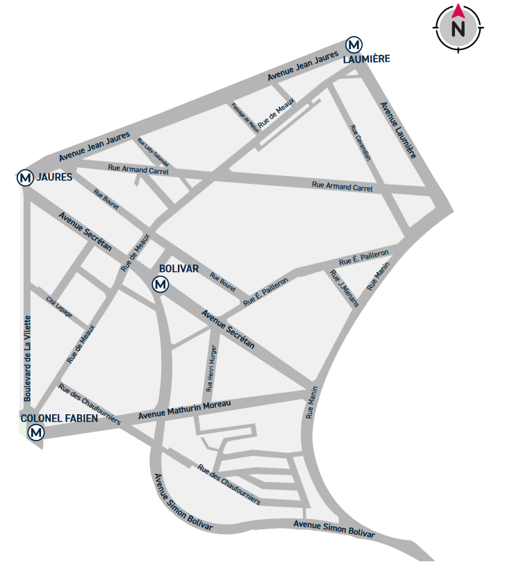 Plan du quartier Secrétan