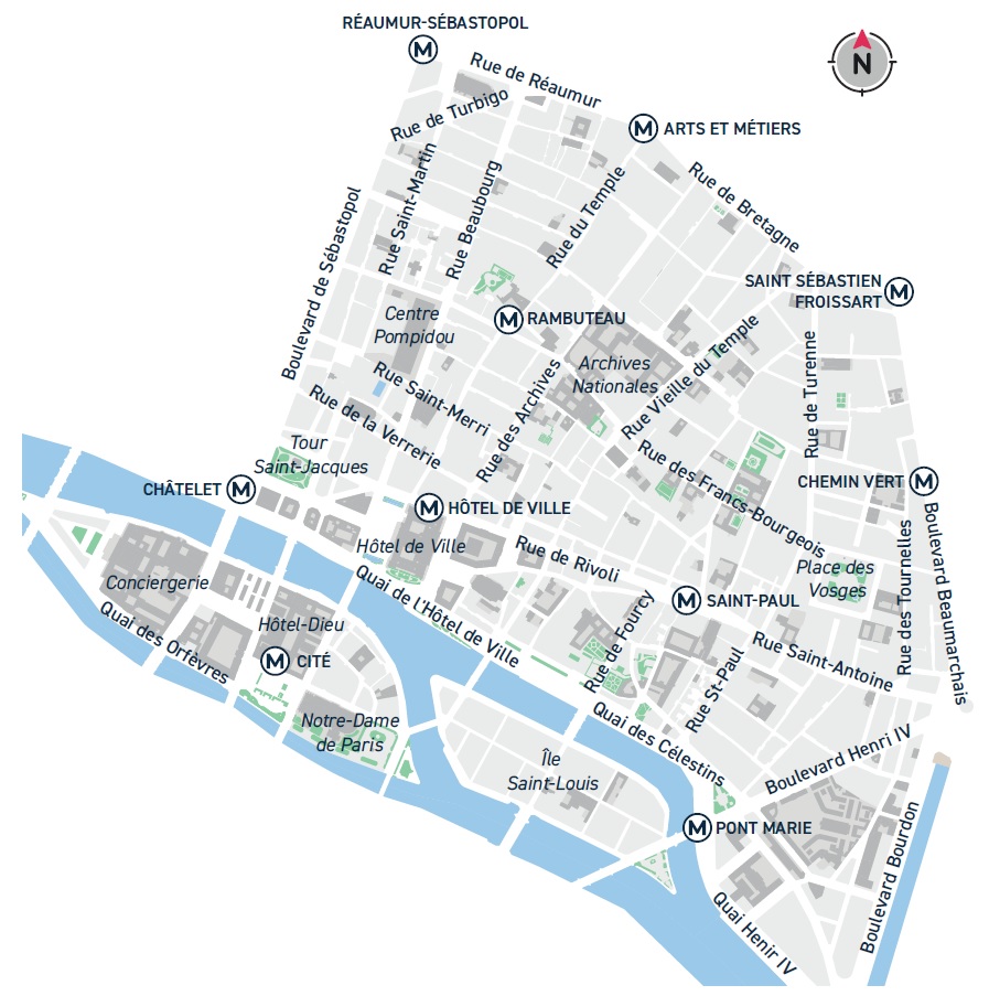 Plan du quartier Marais - Les Îles
