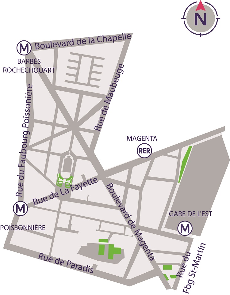 Plan du quartier Saint-Vincent de Paul / Paradis