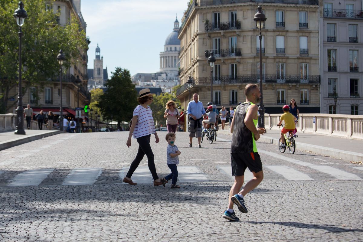 Des piétons lors de la Journée sans voiture 2018
