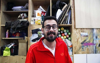 Jean Baptiste Colin dit JBC dans son atelier