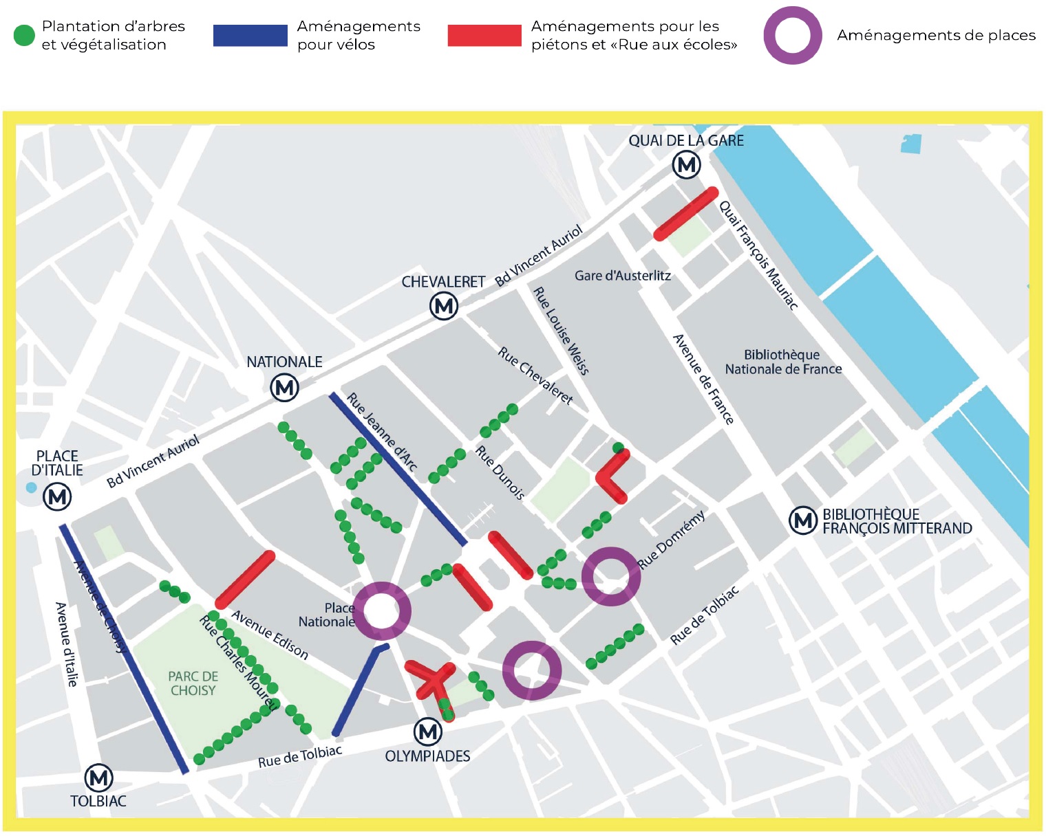 Plan des aménagements Embellir votre quartier - Choisy - Jeanne d'Arc - Seine