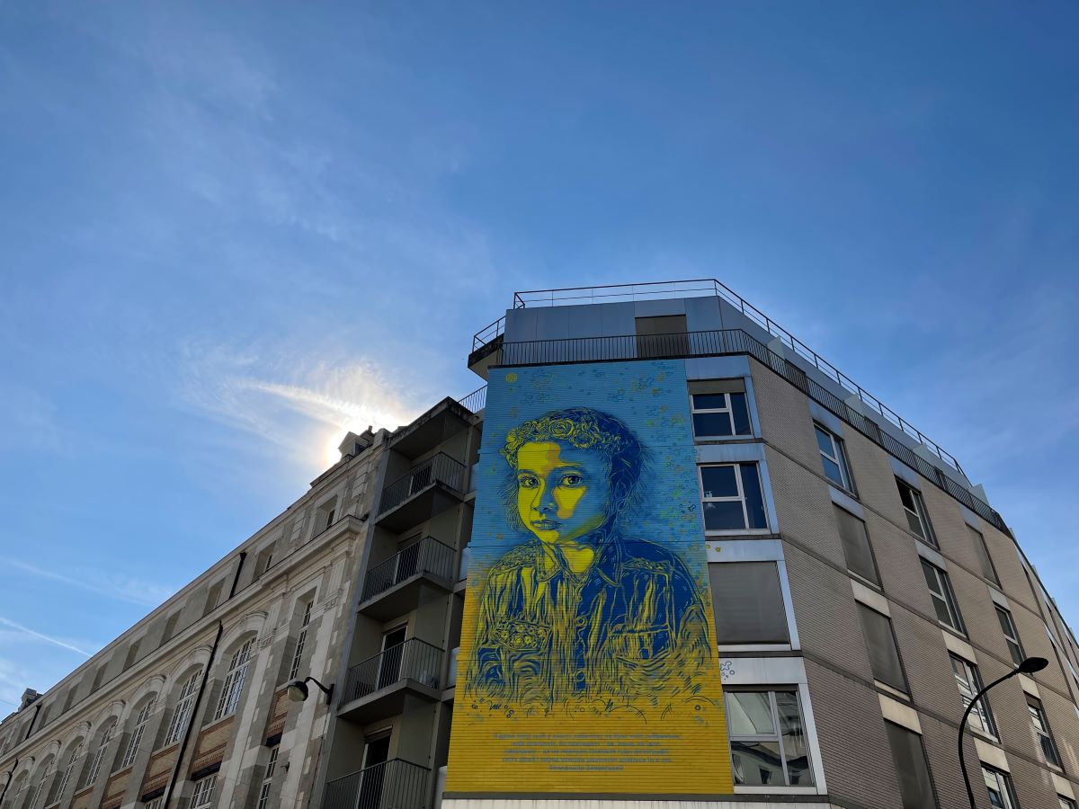 Oeuvre de l'artiste Christian Guémy alias C215 pour l'Ukraine