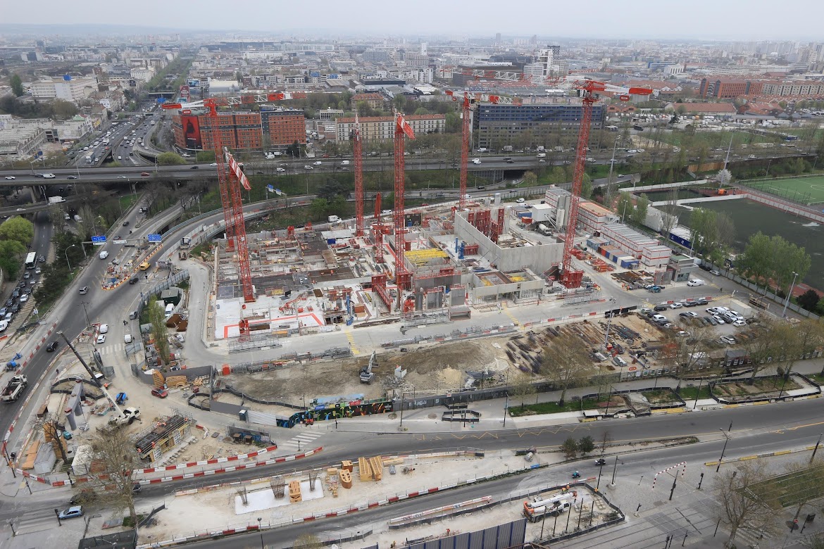 Chantier de l'Arena de la porte de la Chapelle, mars 2022