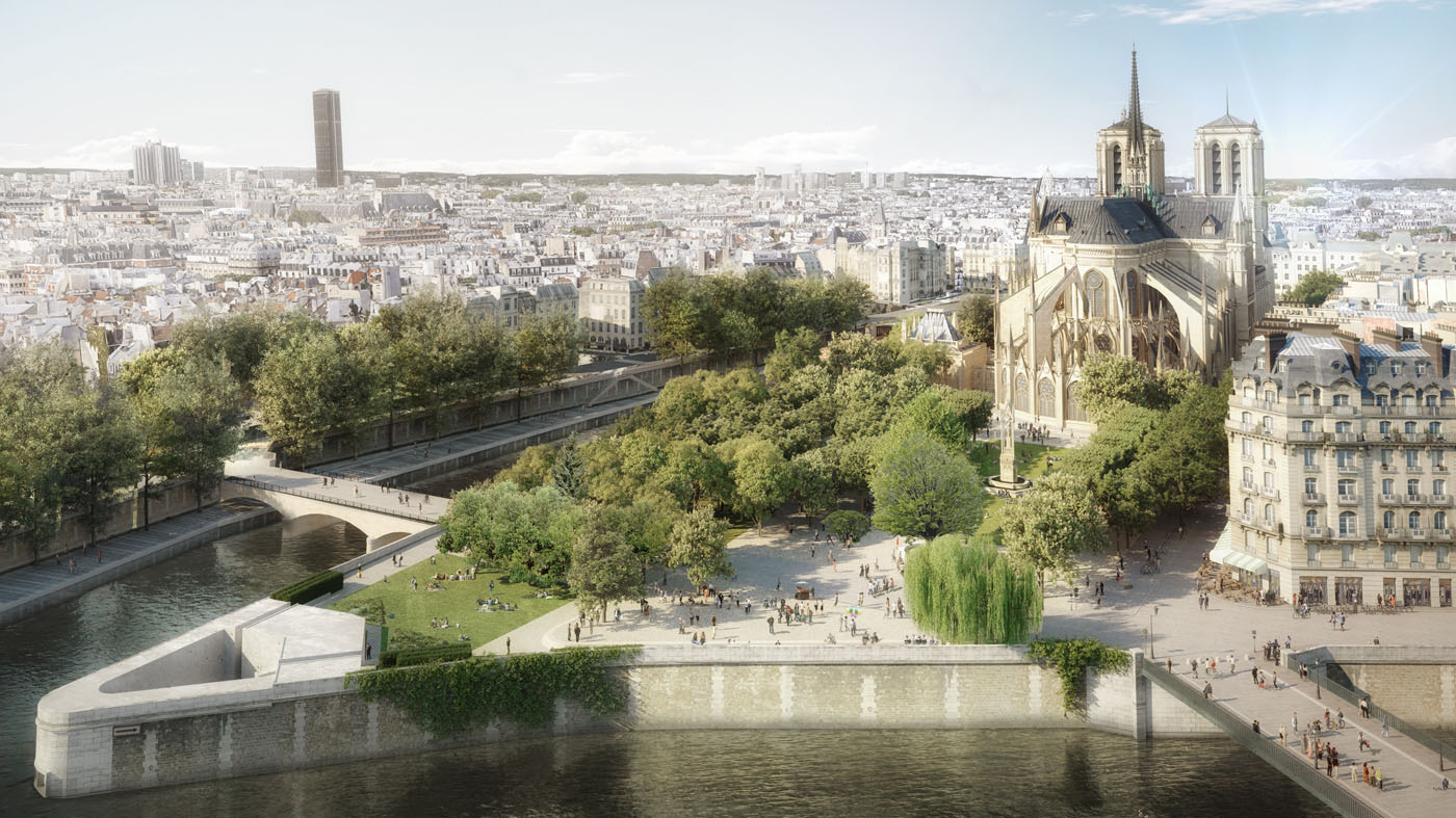 Vue aérienne de la pointe de l'ile